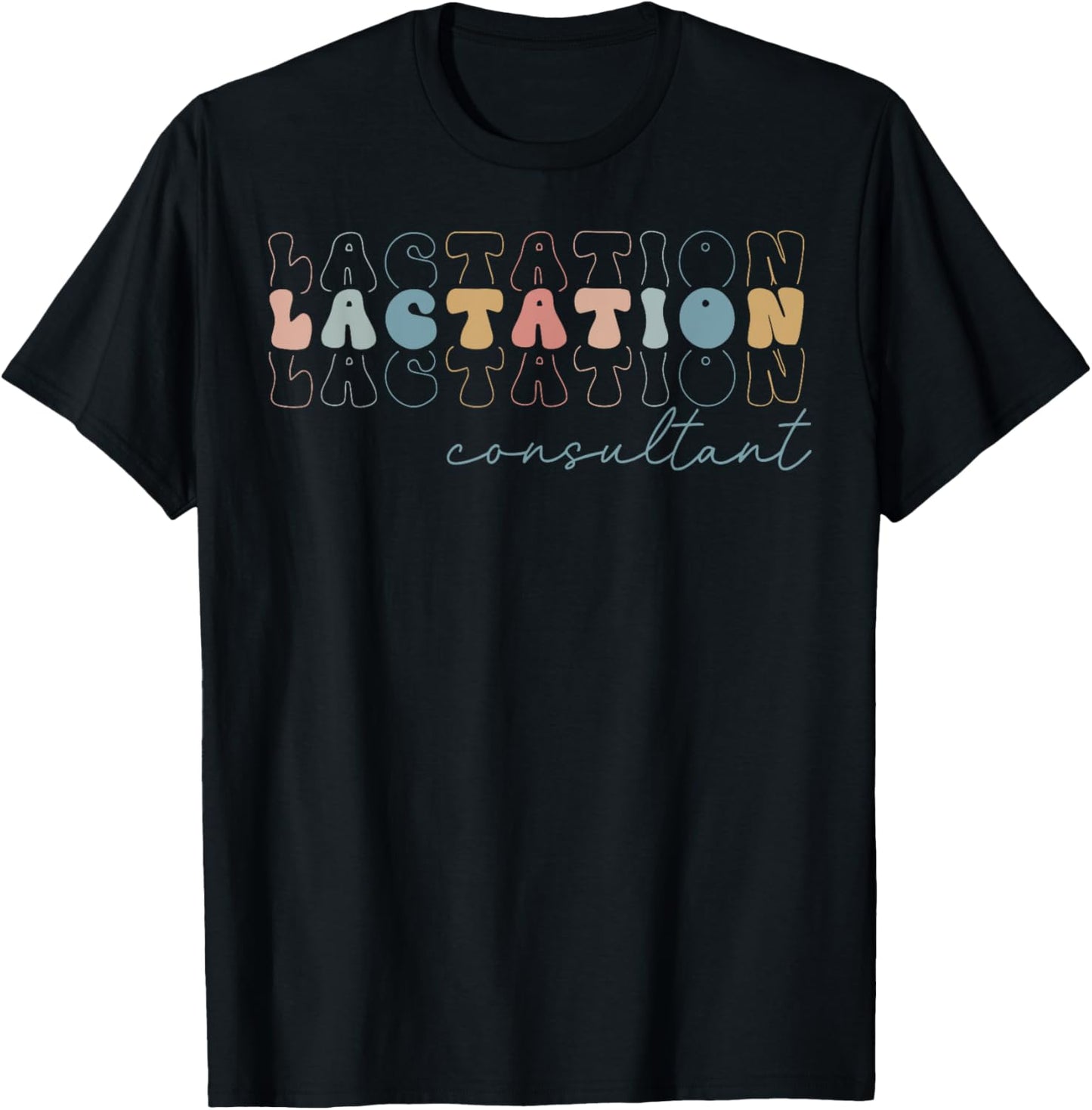 Retro Lactation Consultant IBCLC Breastfeeding Birth Worker T-Shirt - T-Shirt | Black