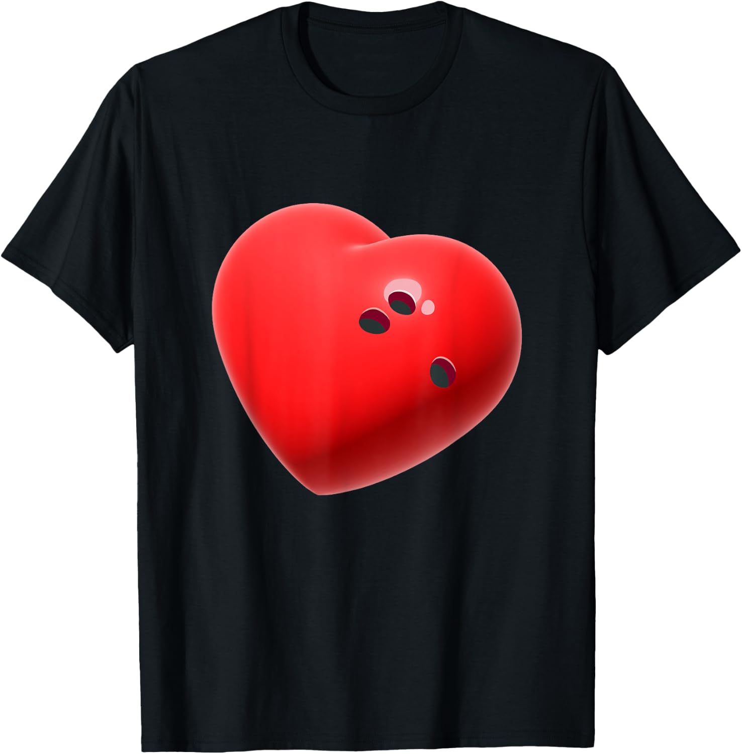 Love Bowling ball Hearts Bowling Lover Valentine's Day T-Shirt - T-Shirt | Black