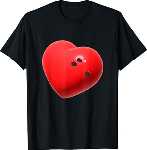 Love Bowling ball Hearts Bowling Lover Valentine's Day T-Shirt - T-Shirt | Black