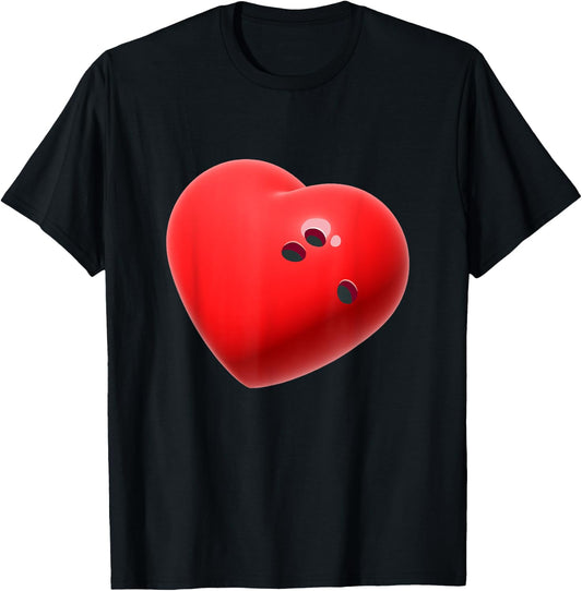 Love Bowling ball Hearts Bowling Lover Valentine's Day T-Shirt - T-Shirt | Black