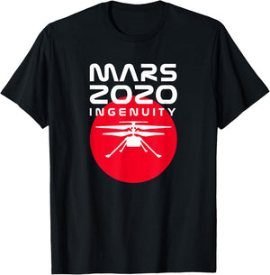 Mars 2020 Perseverance Ingenuity Helicopter Girls Kids Boys T-Shirt - T-Shirt | Black