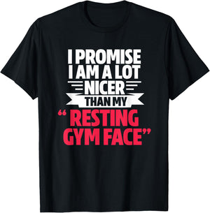 Gym Workout Bodybuilding Funny My Resting Gym Face T-Shirt - T-Shirt | Black