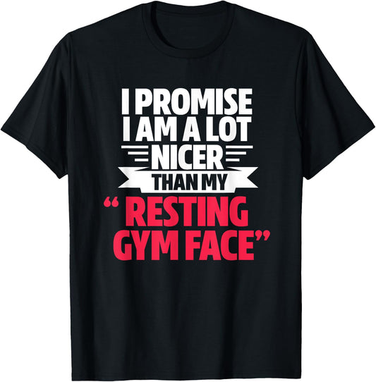 Gym Workout Bodybuilding Funny My Resting Gym Face T-Shirt - T-Shirt | Black