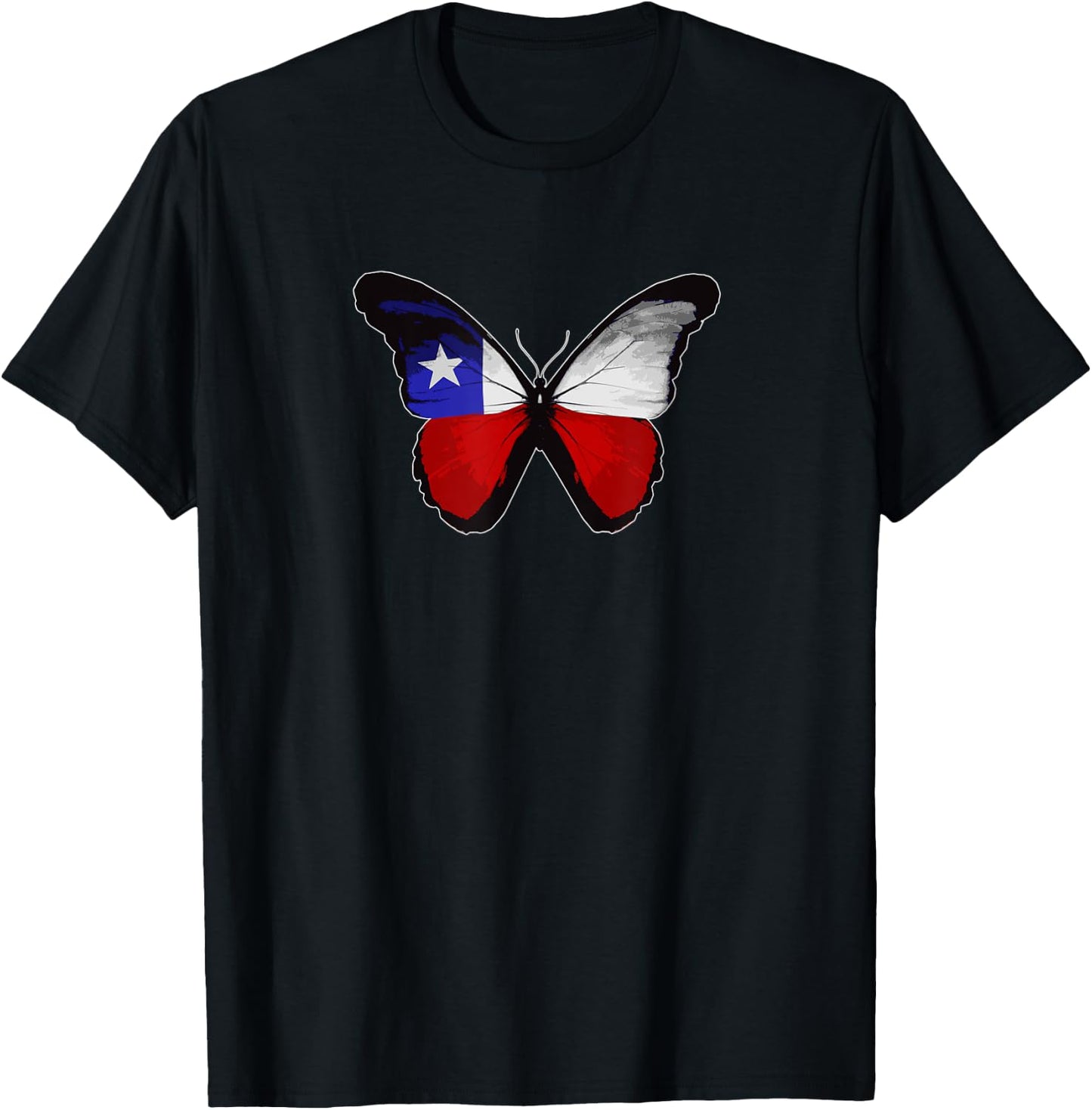 State Of Texas Flag Butterfly T-Shirt - T-Shirt | Black