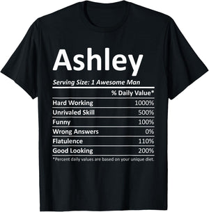 ASHLEY Nutrition Funny Birthday Personalized Name Gift T-Shirt - T-Shirt | Black