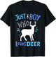 Kids Deer Just A Boy Who Loves Deer Gift T-Shirt - T-Shirt | Black