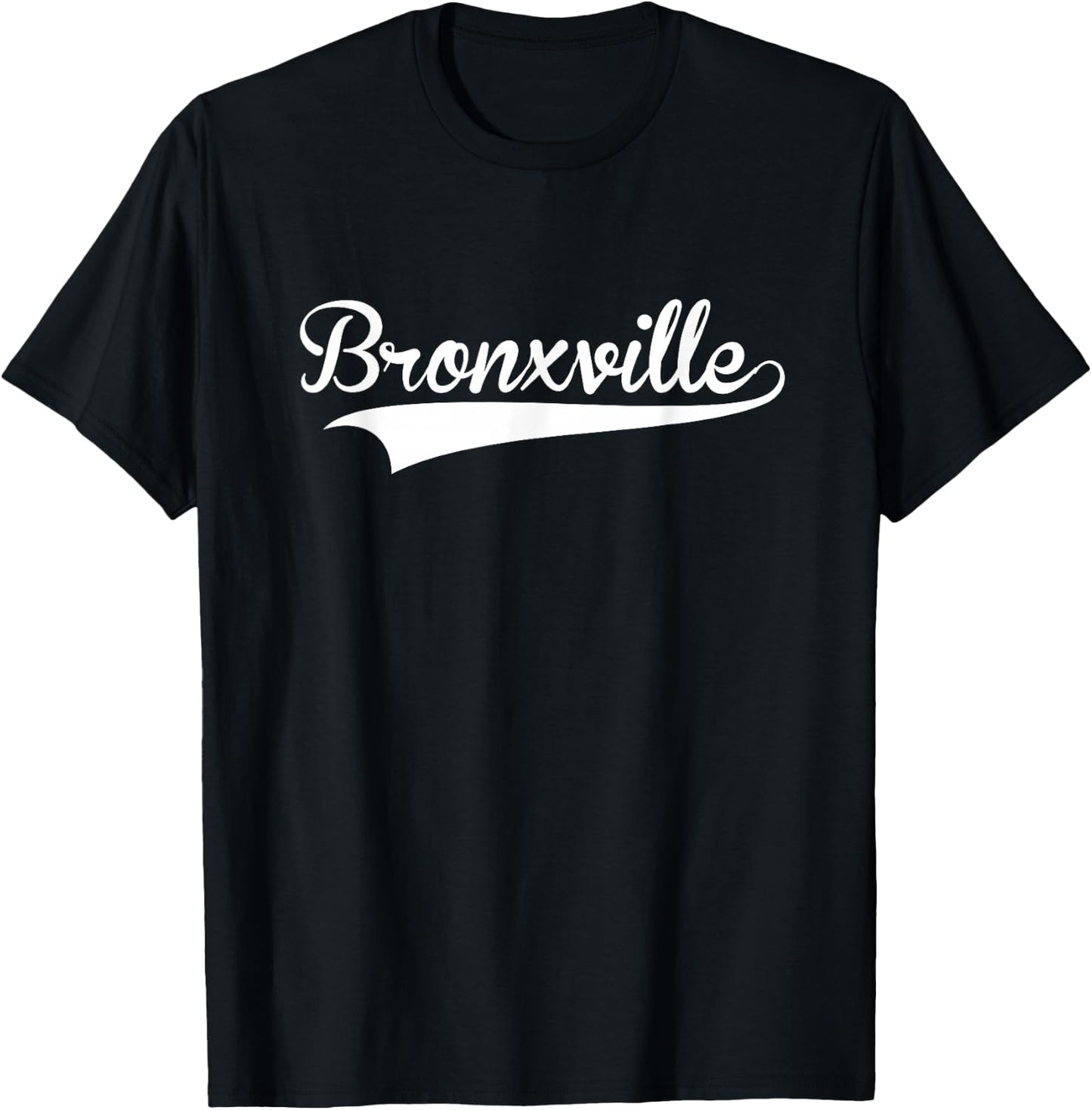 BRONXVILLE Baseball Vintage Retro Font T-Shirt - T-Shirt | Black