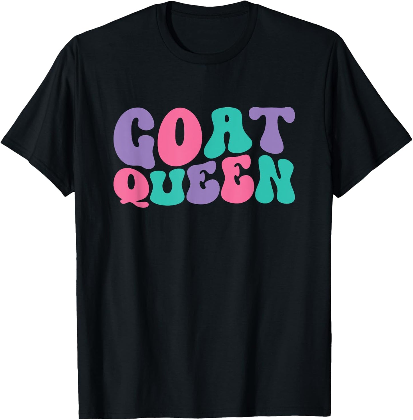 Goat Queen Goats Retro Vintage Wavy Groovy T-Shirt - T-Shirt | Black