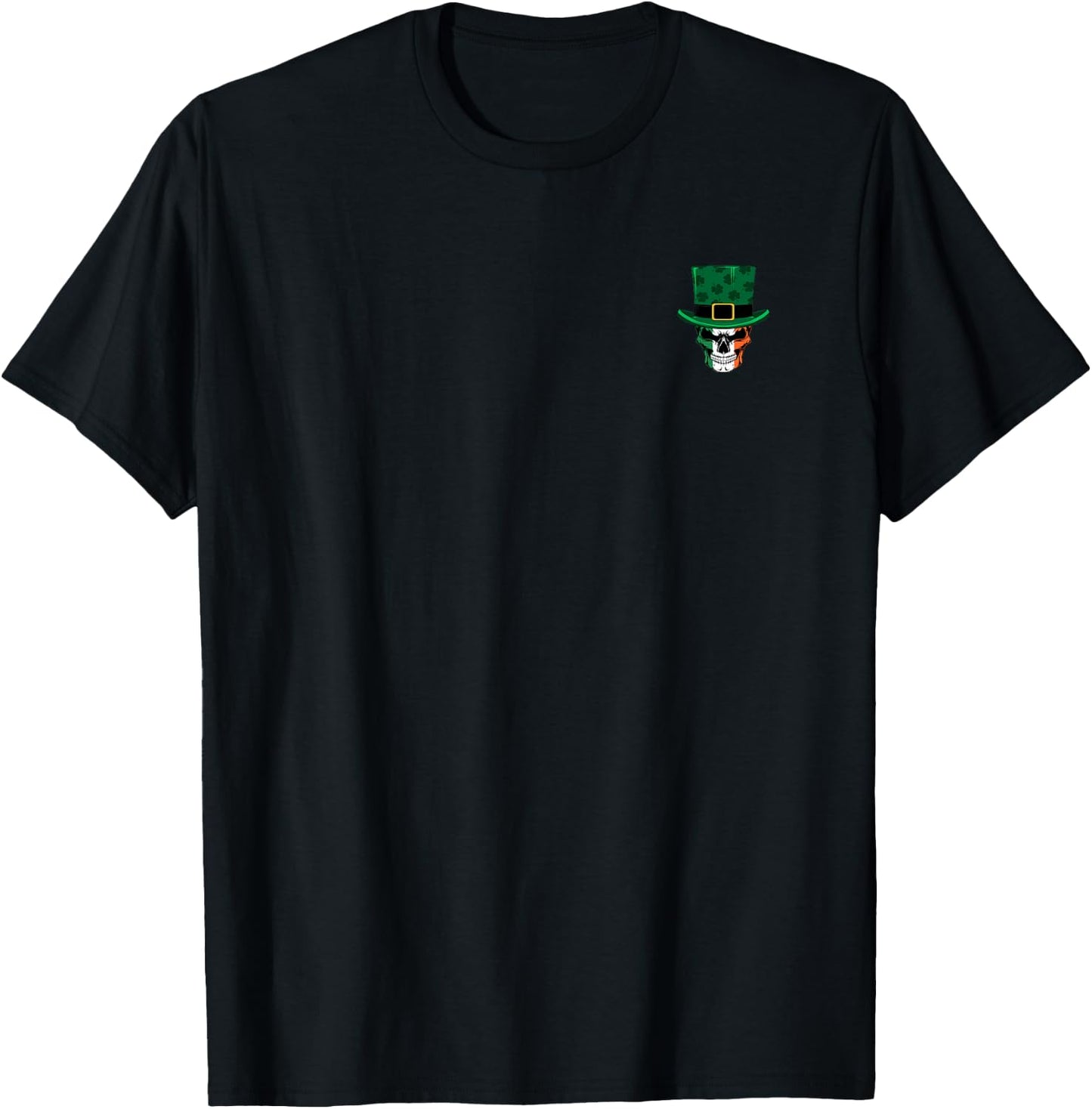 St Patricks Day Skull Flag Cheers Fuckers Double Side Print T-Shirt - T-Shirt | Black