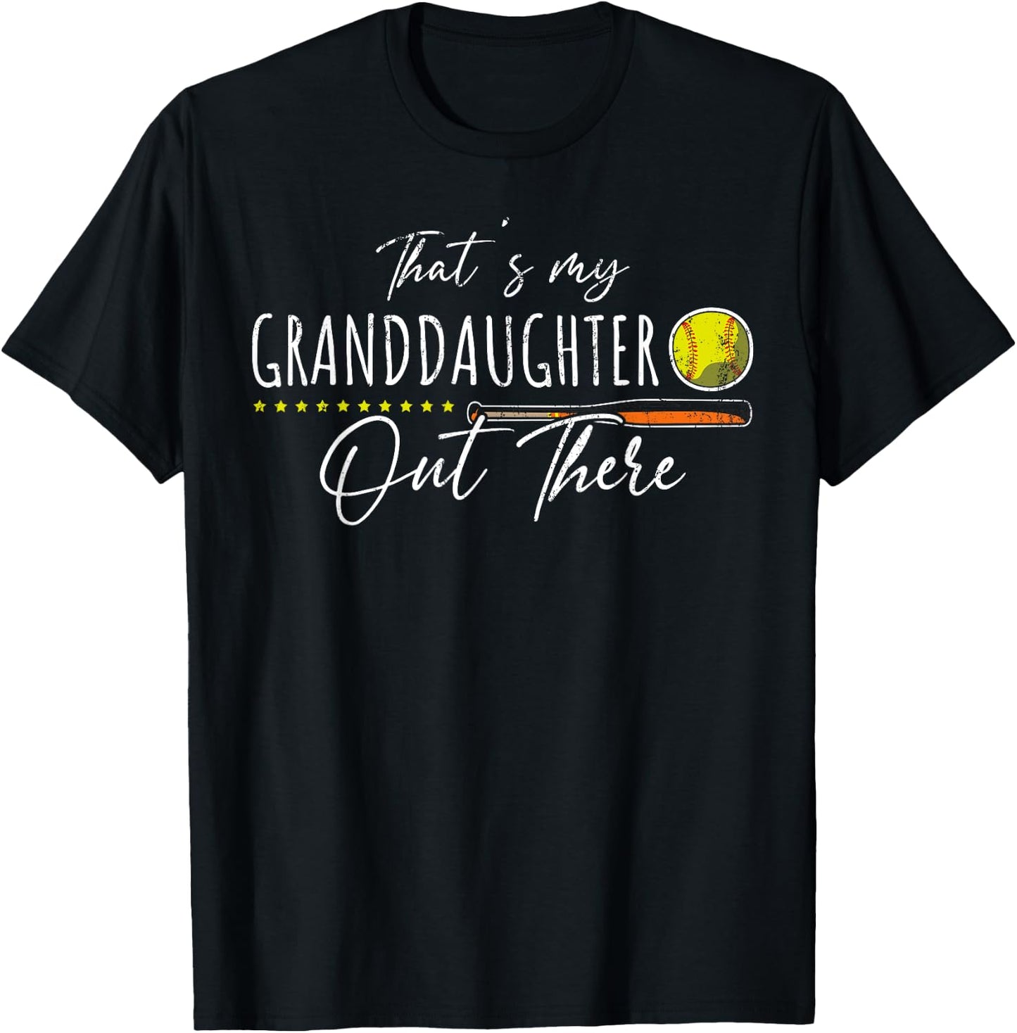American Sport Softball Player Proud Grandparents Softball T-Shirt - T-Shirt | Black