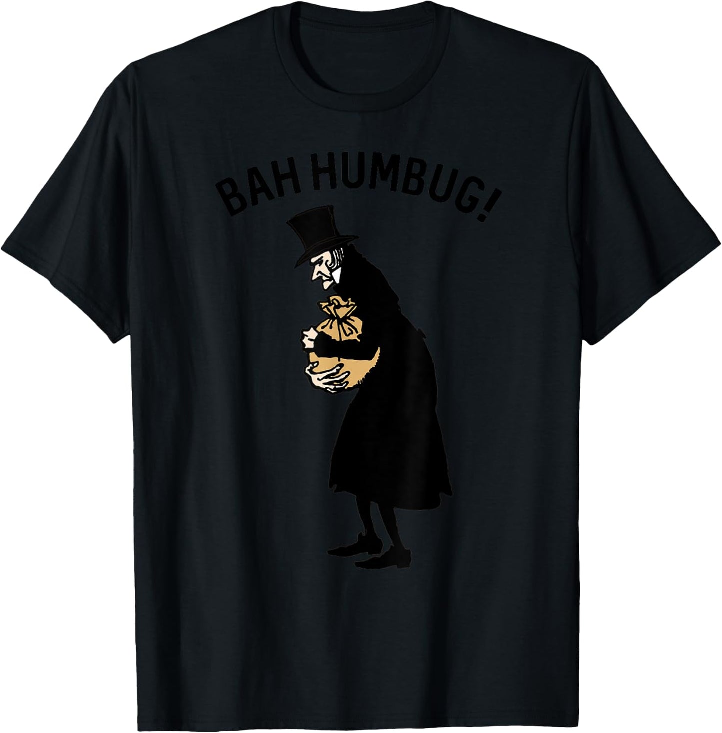 Vintage Ebenezer Scrooge Christmas Bah Humbug Scrooge T-Shirt - T-Shirt | Black