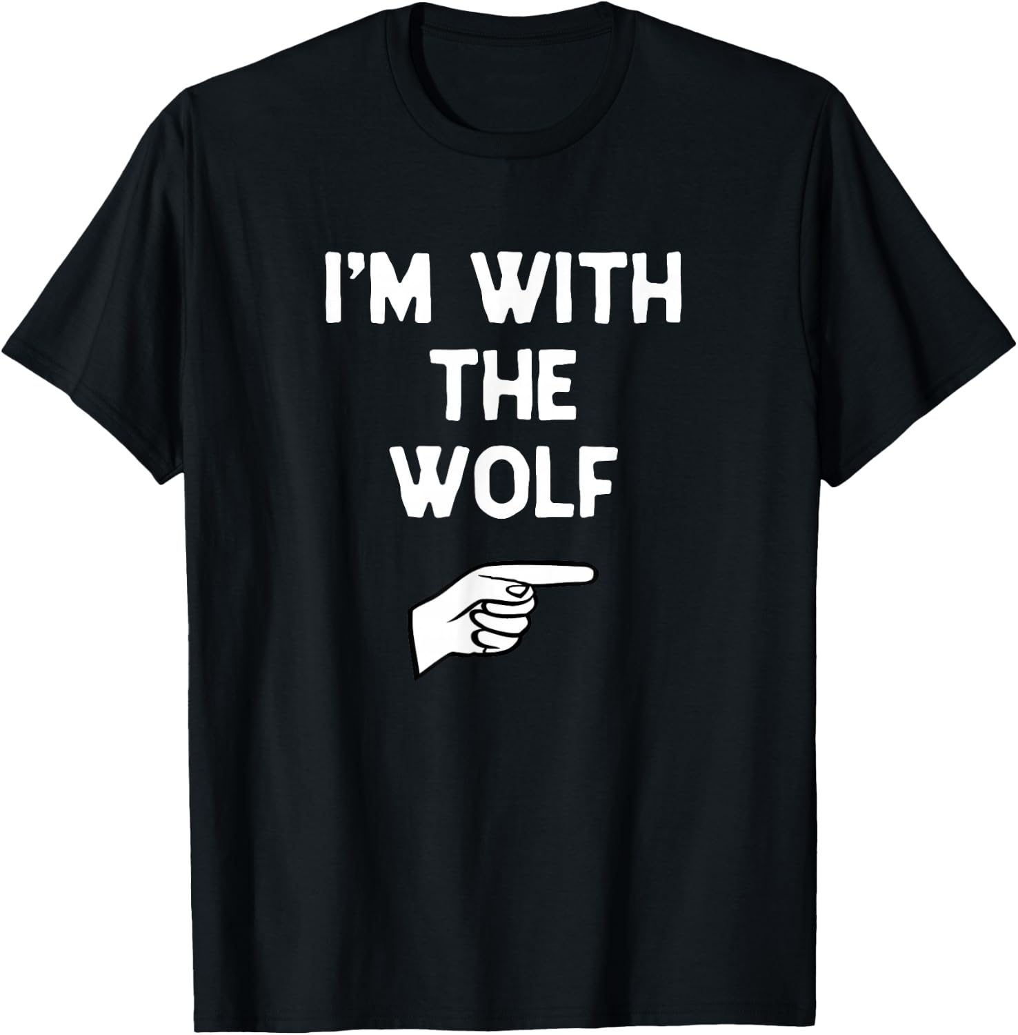 I’m With Wolf Funny Halloween Matching Costume T-Shirt - T-Shirt | Black