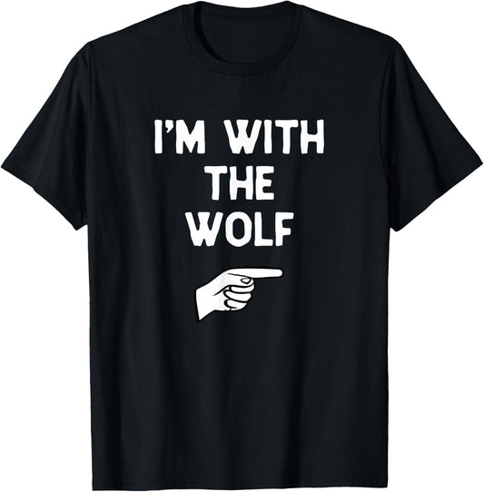 I’m With Wolf Funny Halloween Matching Costume T-Shirt - T-Shirt | Black