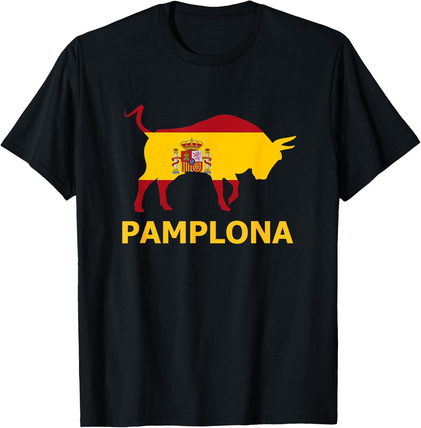 Pamplona Spain Spanish Bullfighting Running with the Bulls T-Shirt - T-Shirt | Black