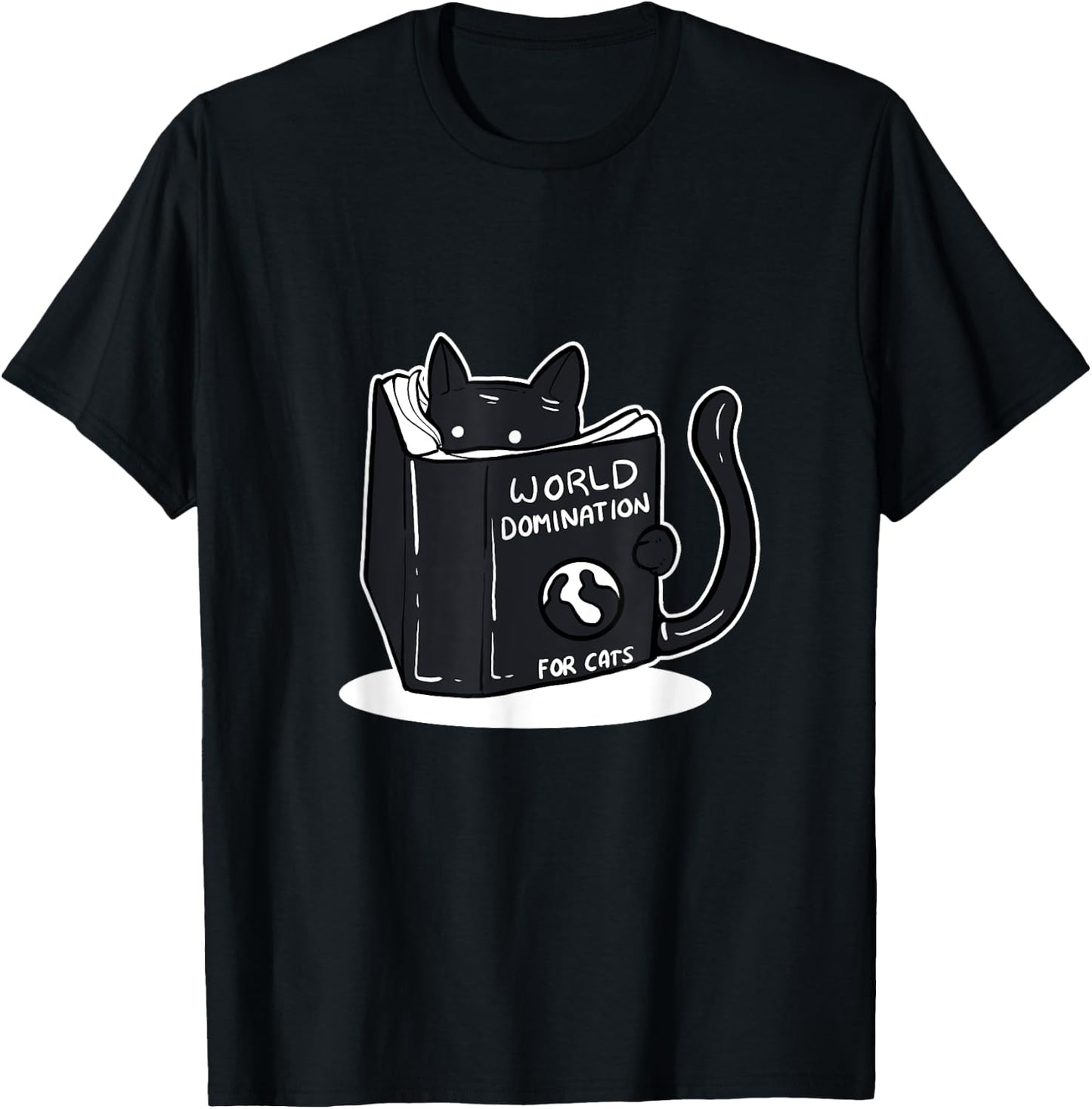 Funny World Domination Cat Person T-Shirt - T-Shirt | Black