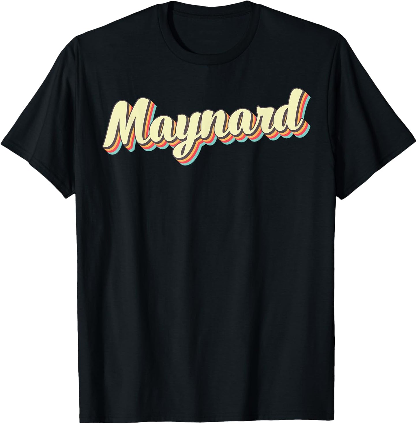 Maynard Retro Art Baseball Font Vintage T-Shirt - T-Shirt | Black