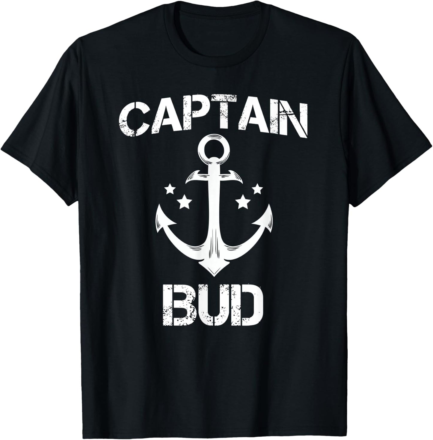 CAPTAIN BUD Funny Birthday Personalized Name Boat Gift T-Shirt - T-Shirt | Black