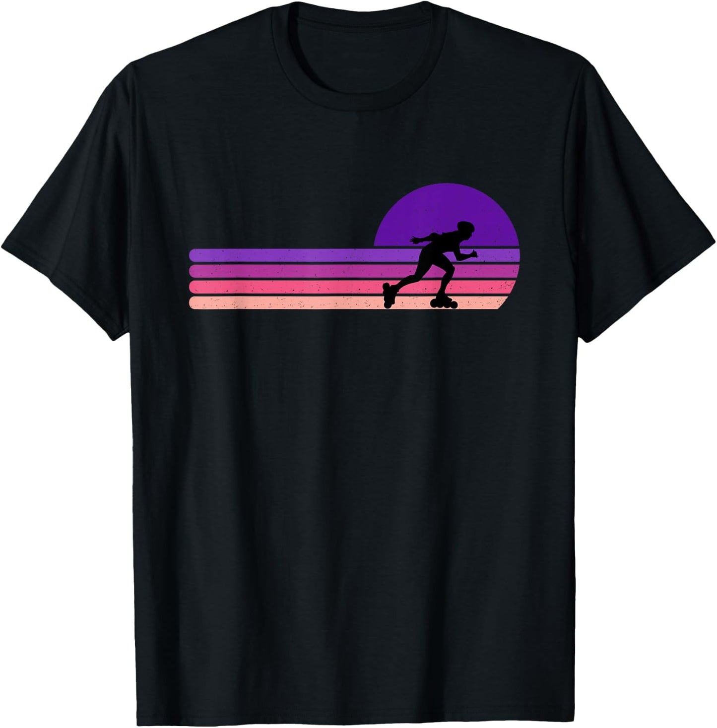 Rollerblading Funny Girly Retro Vintage Gift T-Shirt - T-Shirt | Black
