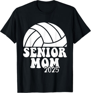 Senior 2025 Proud Volleyball Mom Of A Class Of 2025 Graduate T-Shirt - T-Shirt | Black