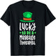Lucky To Be A Massage Therapist St Patrick's Day Shamrock T-Shirt - T-Shirt | Black