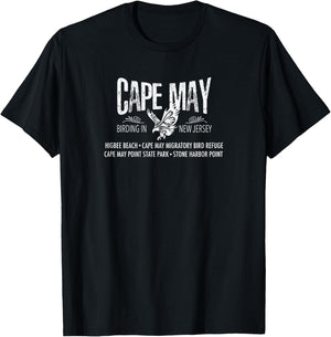 Cape May Birding New Jersey Mirgratory Birds, Higbee Beach T-Shirt - T-Shirt | Black