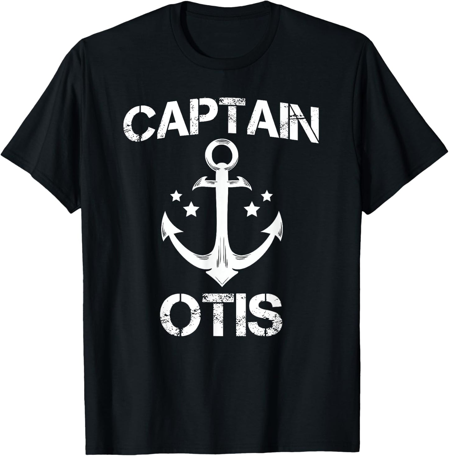 CAPTAIN OTIS Funny Birthday Personalized Name Boat Gift T-Shirt - T-Shirt | Black