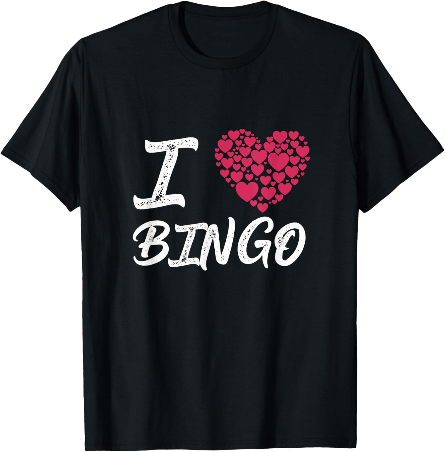 I Love Bingo Heart Player Gambling Lottery Game T-Shirt - T-Shirt | Black