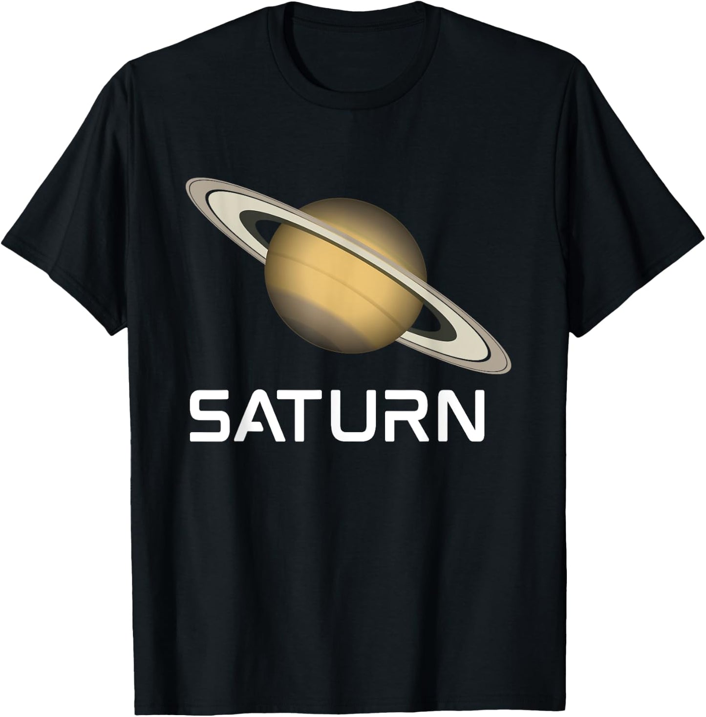 Solar System Planet Saturn Rings Outer Space T-Shirt - T-Shirt | Black