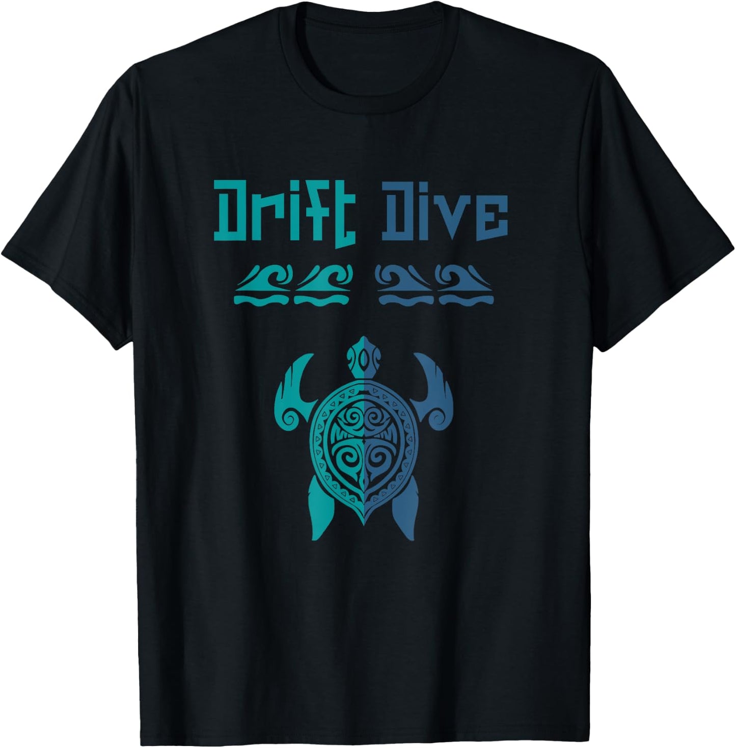 Drift Dive Polynesian Turtle - Funny Scuba Diving T-Shirt - T-Shirt | Black