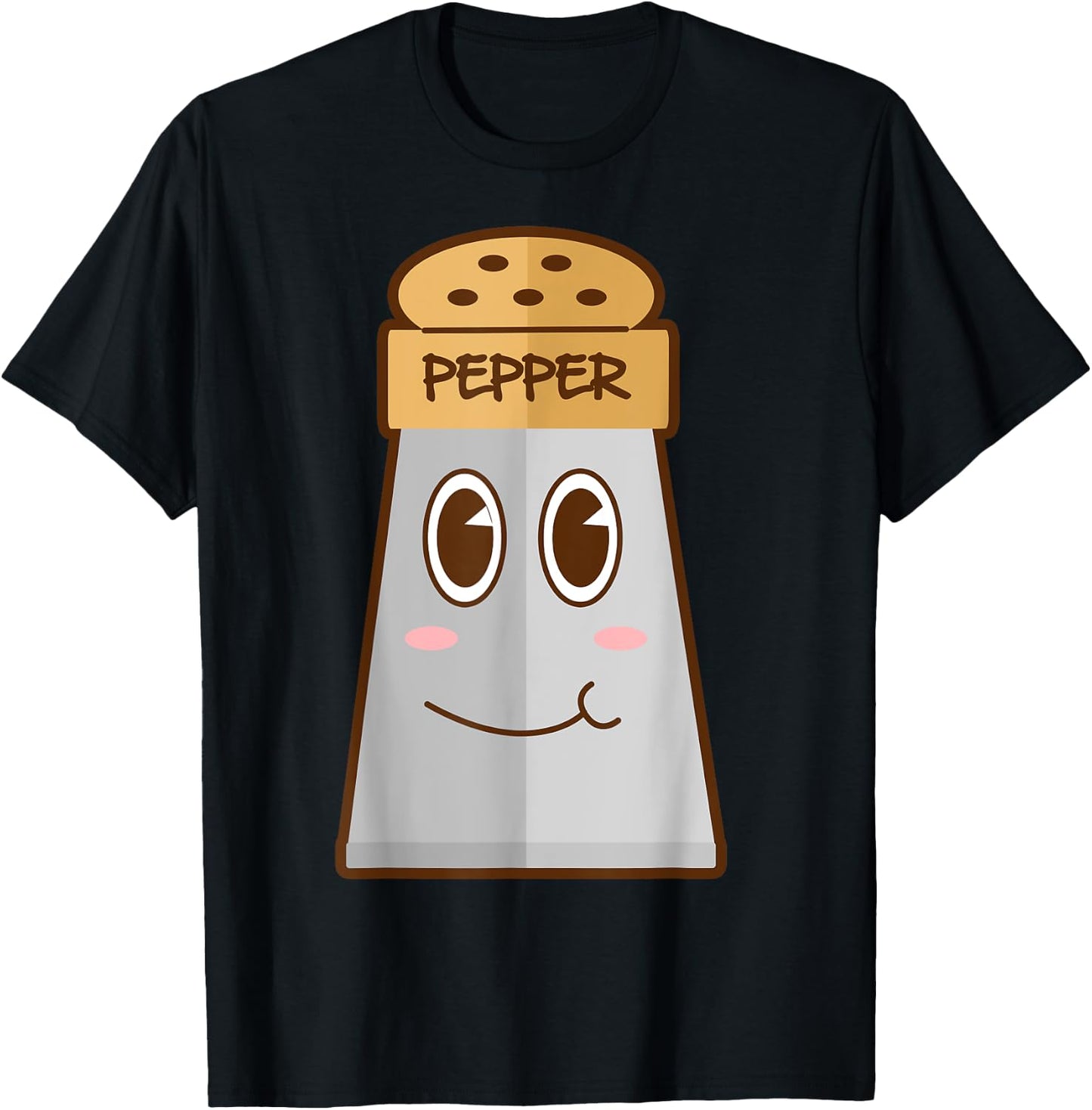 Funny SALT And Pepper Duo Valentines Halloween Easy Costume T-Shirt - T-Shirt | Black