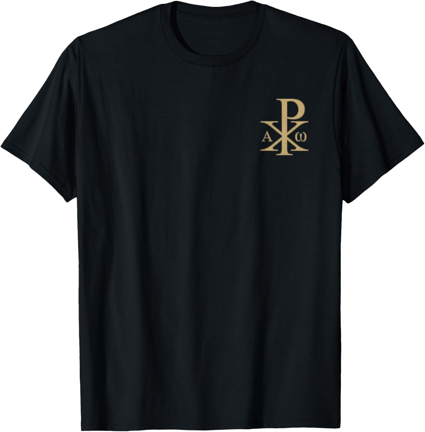 Chi Rho Alpha Omega Christian Cross Symbol T-Shirt - T-Shirt | Black