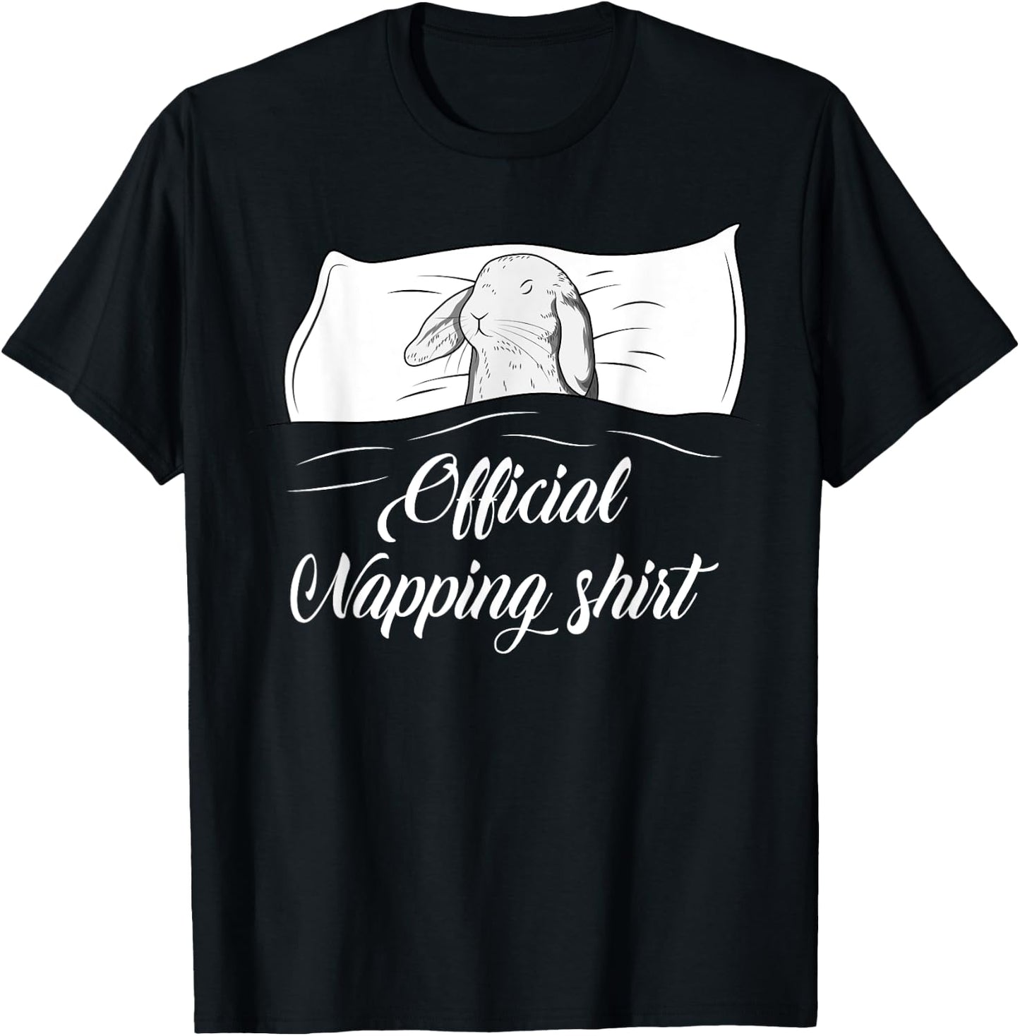 Sleeping Rabbit Pyjamas Bunny Lover Official Napping T-Shirt - T-Shirt | Black