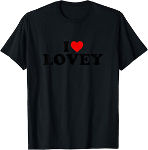 Kids I Love Lovey Shirt For Boy Girl Toddler Children Youth T-Shirt - T-Shirt | Black