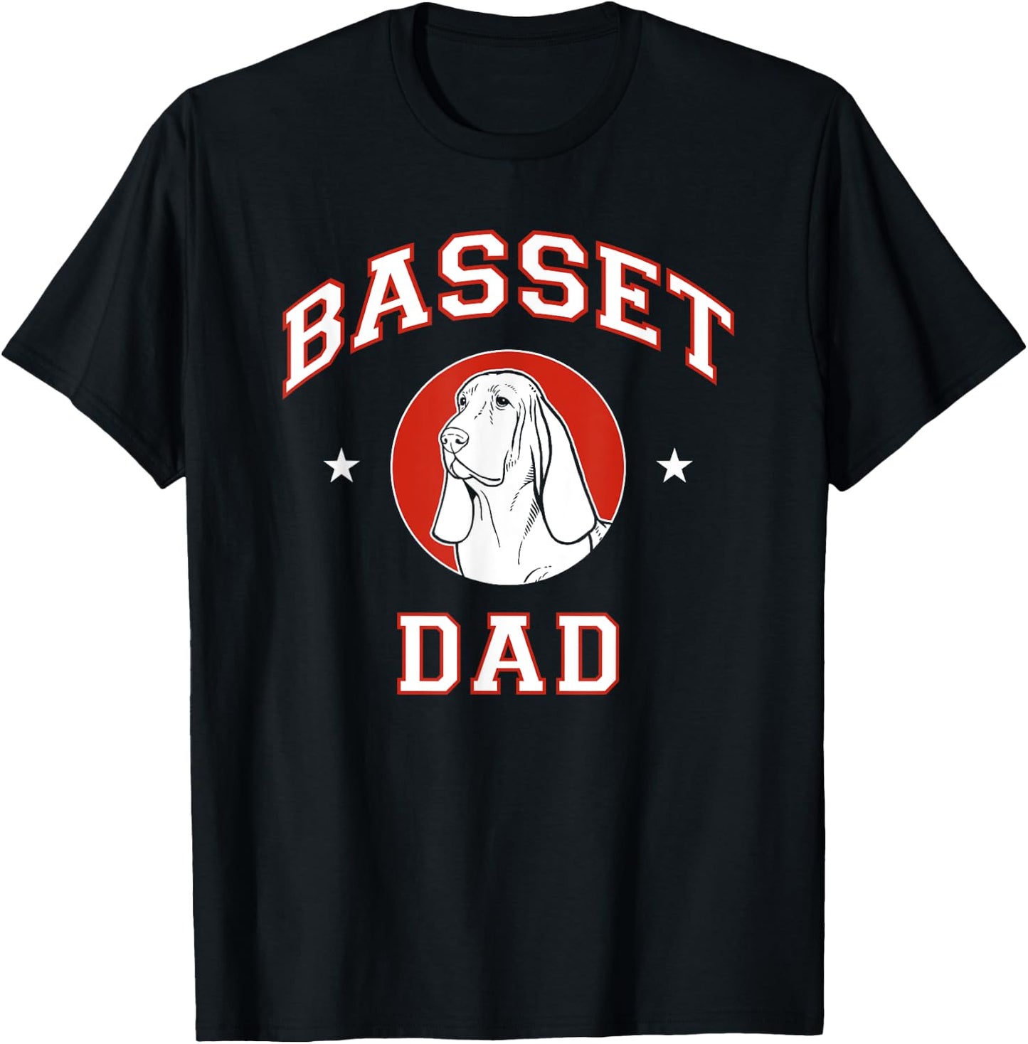Basset Hound Dad Dog Father T-Shirt - T-Shirt | Black