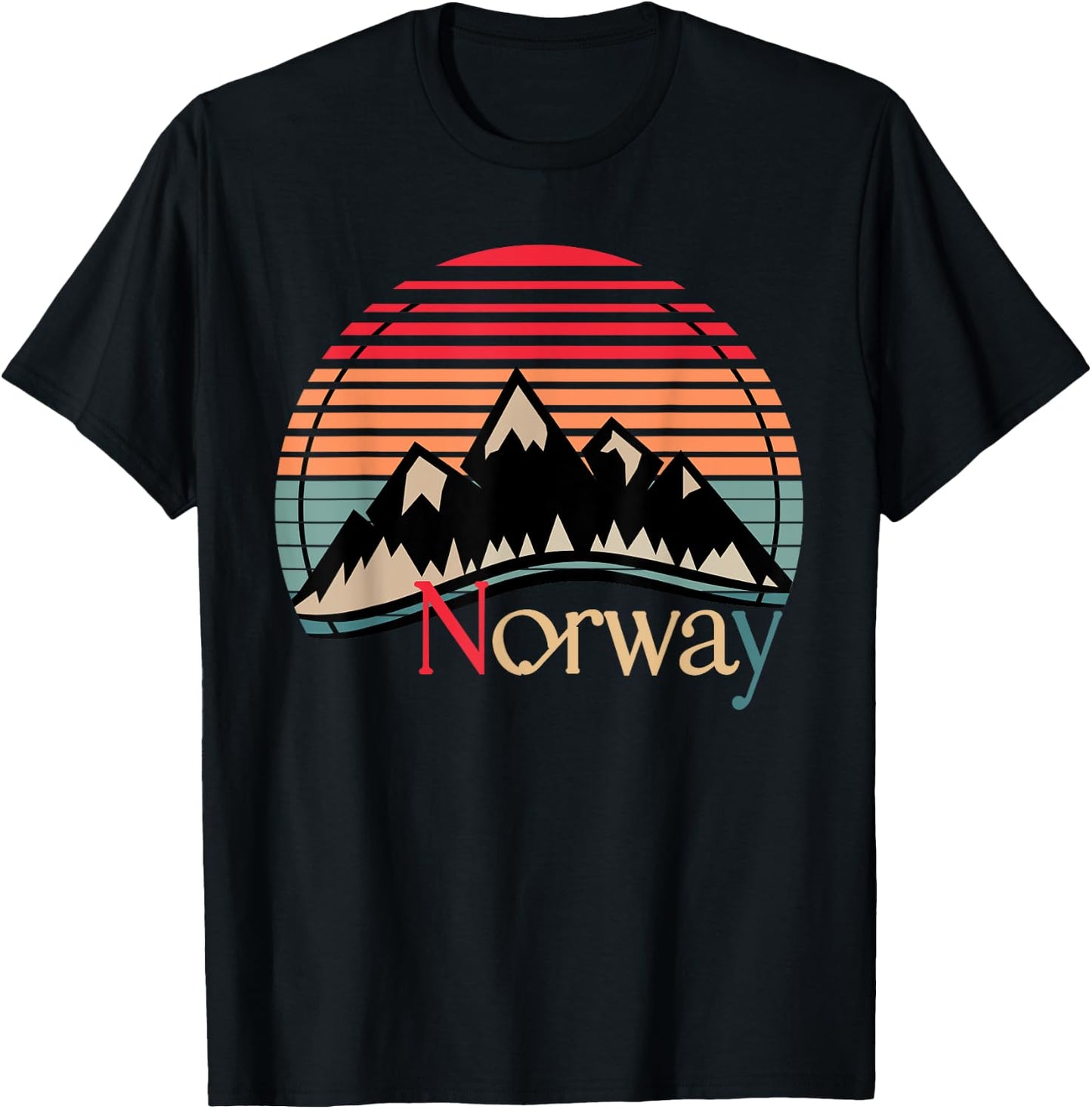 Norway Mountains Landscape Traveler Gift Norway T-Shirt - T-Shirt | Black