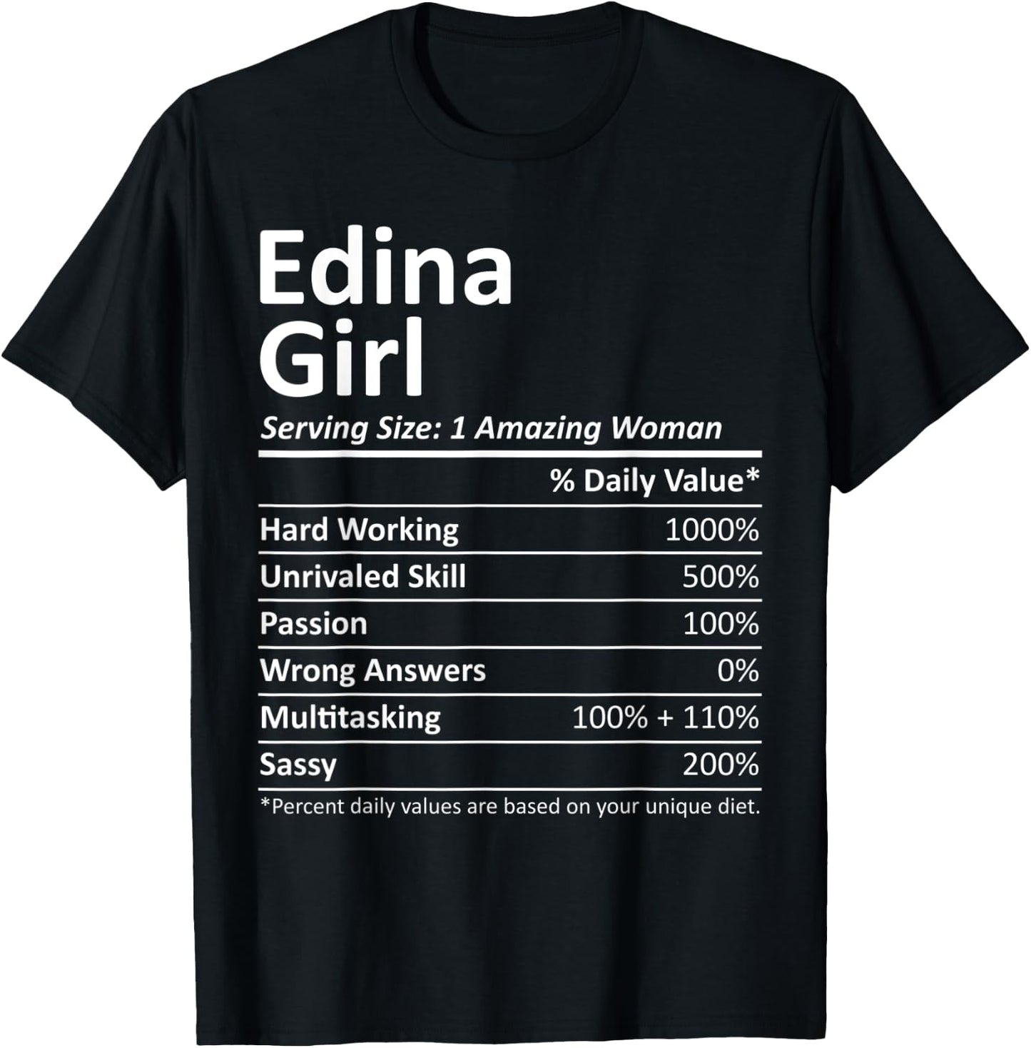 EDINA GIRL MN MINNESOTA Funny City Home Roots USA Gift T-Shirt - T-Shirt | Black