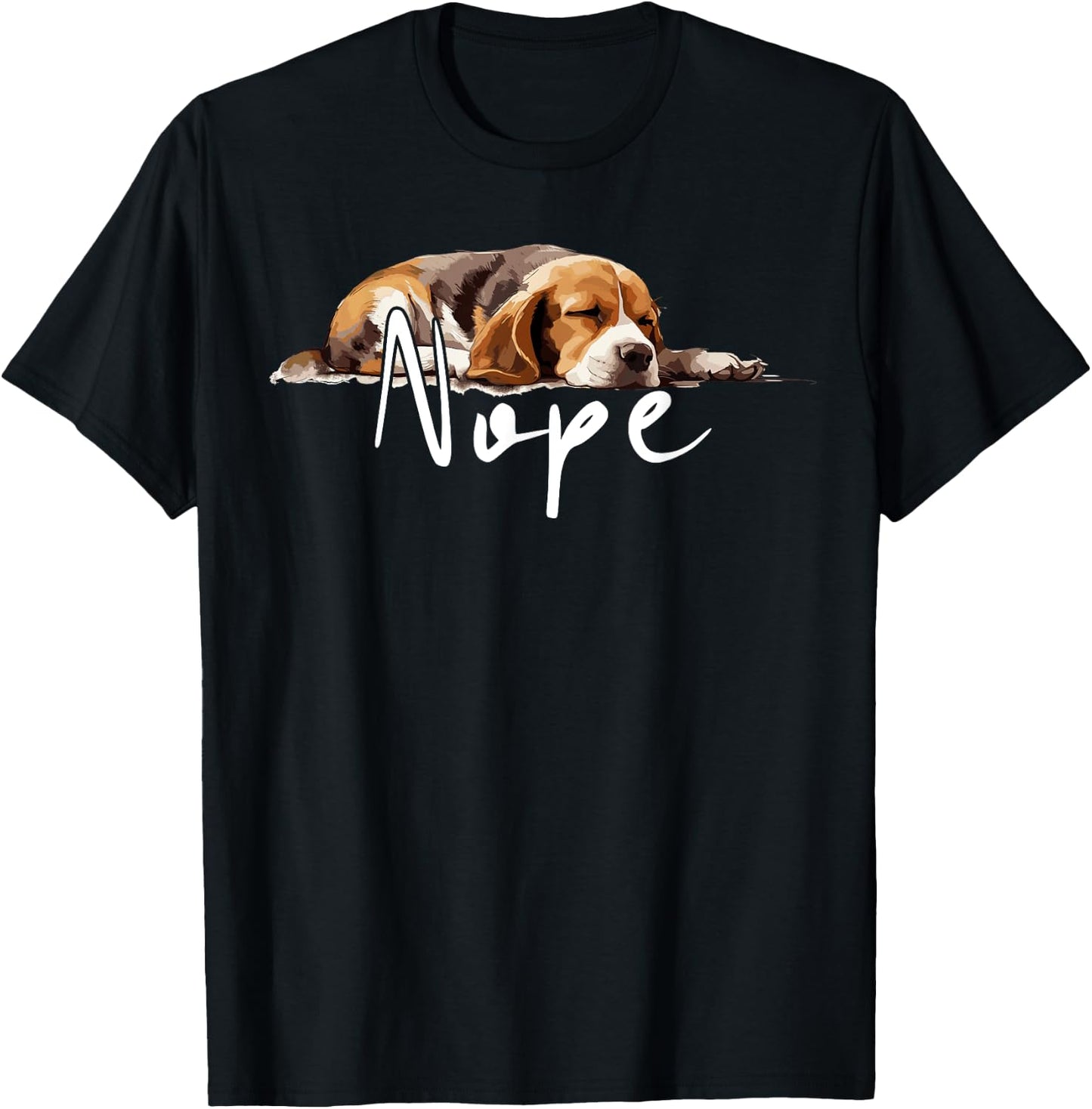 Nope Lazy Beagle Funny Dog Lover Cute Beagle Men Women Kids T-Shirt - T-Shirt | Black