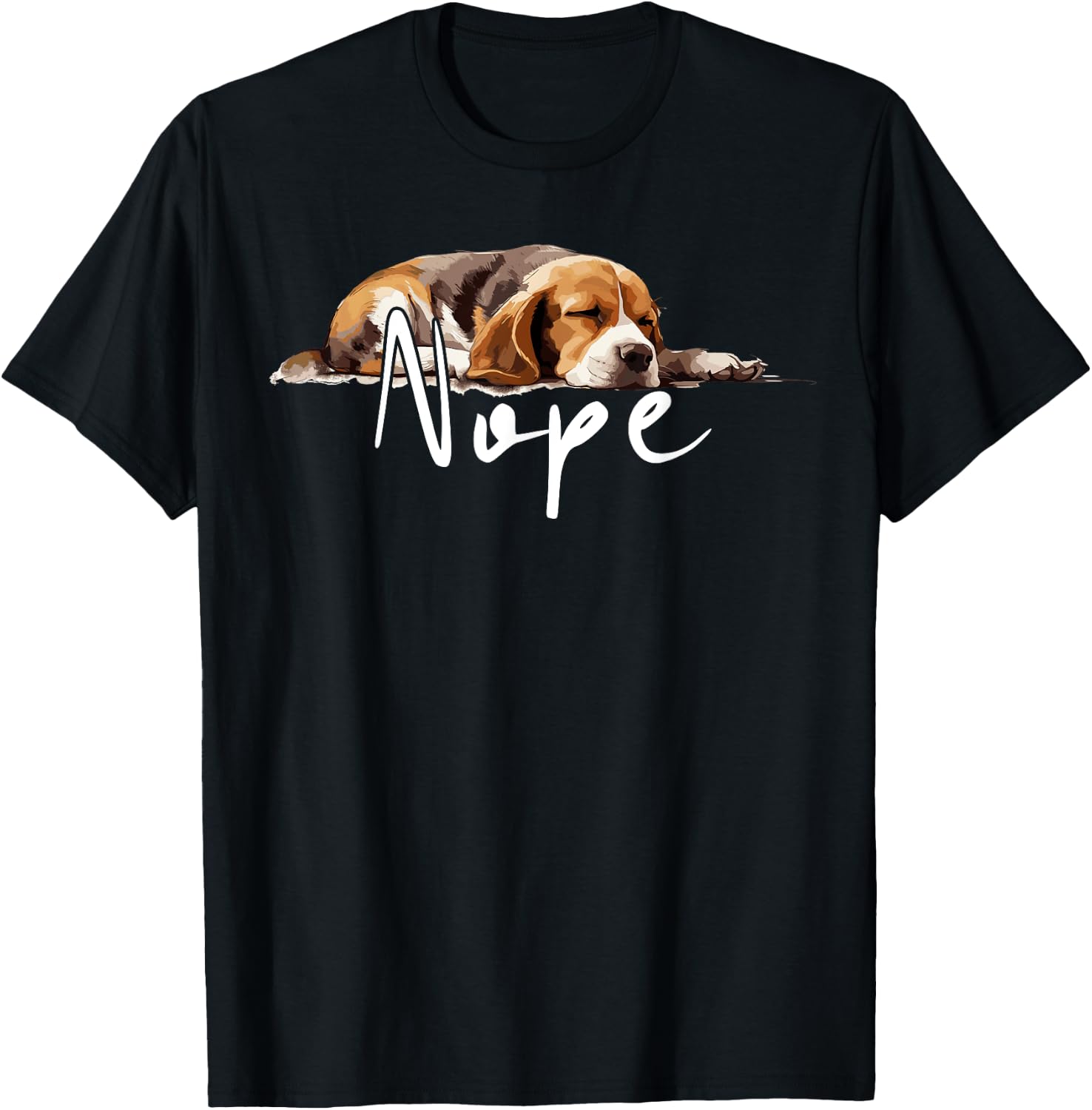 Nope Lazy Beagle Funny Dog Lover Cute Beagle Men Women Kids T-Shirt - T-Shirt | Black