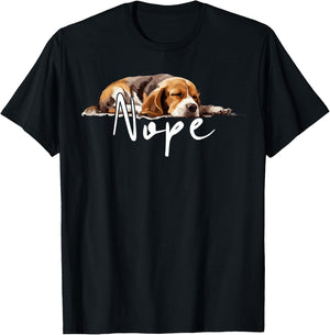 Nope Lazy Beagle Funny Dog Lover Cute Beagle Men Women Kids T-Shirt - T-Shirt | Black