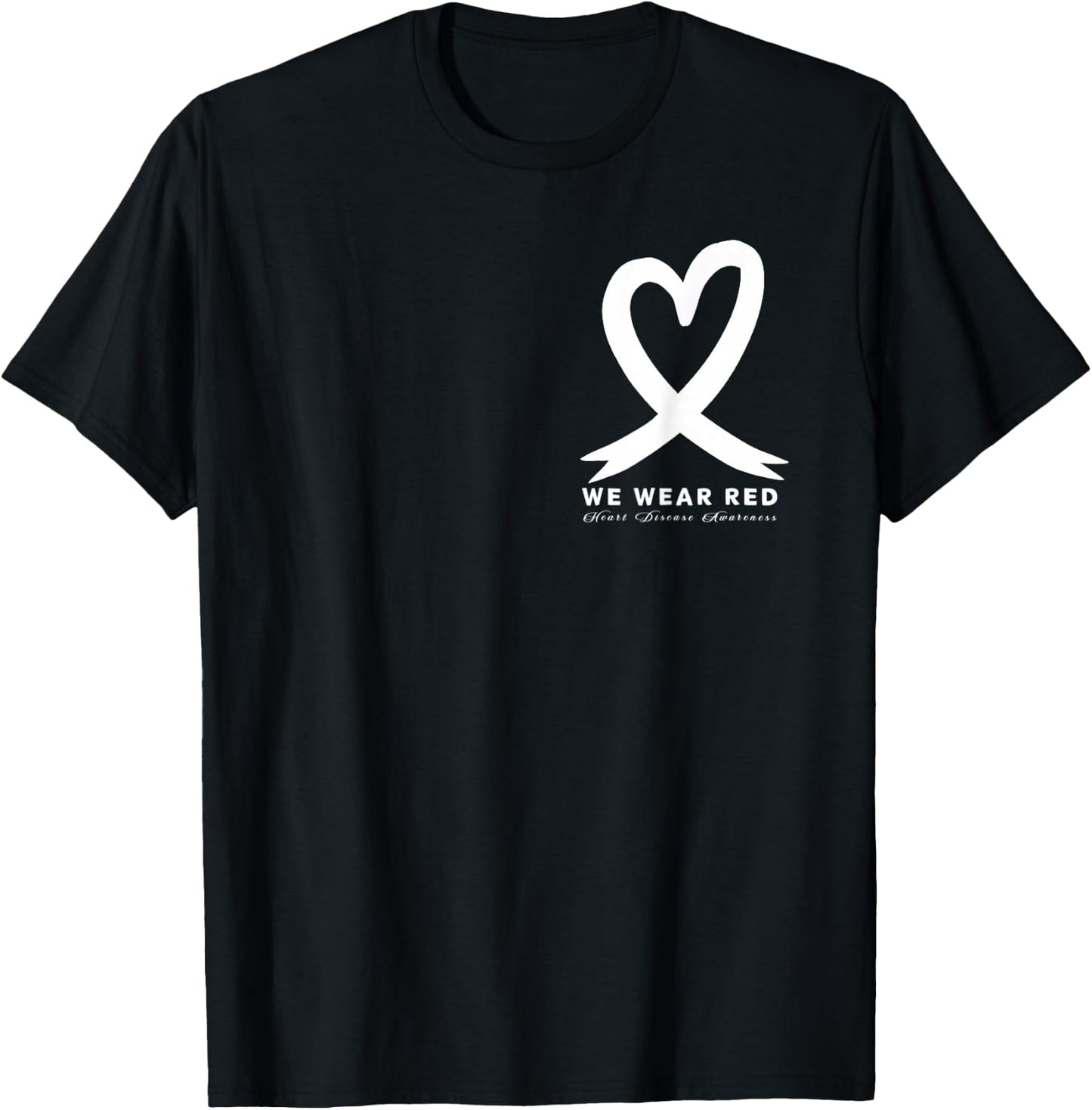 Go Red in February Heart Disease Awareness Health Red Heart T-Shirt - T-Shirt | Black