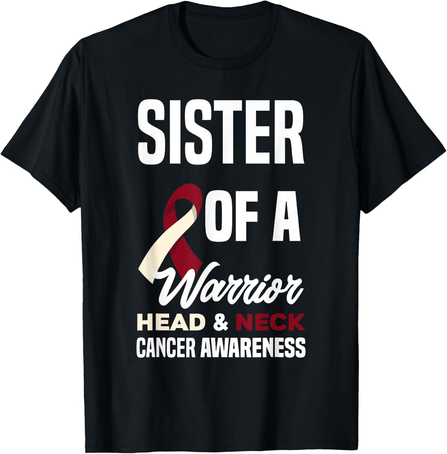 Proud Sister Of A Warrior Head & Neck Cancer Awareness T-Shirt - T-Shirt | Black