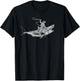 Shark Lover Rodeo Cowboy Riding Great White Vintage Funny T-Shirt - T-Shirt | Black