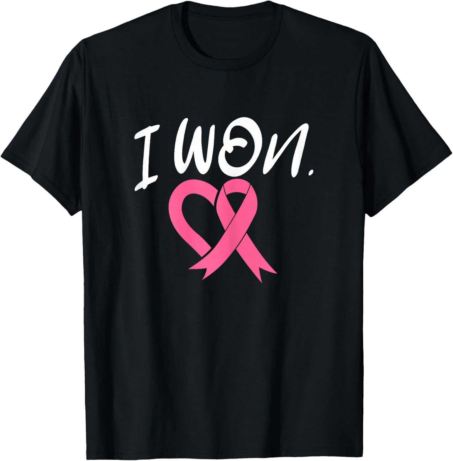 I Won Breast Cancer Awareness Support Pink Ribbon Survivor T-Shirt - T-Shirt | Black