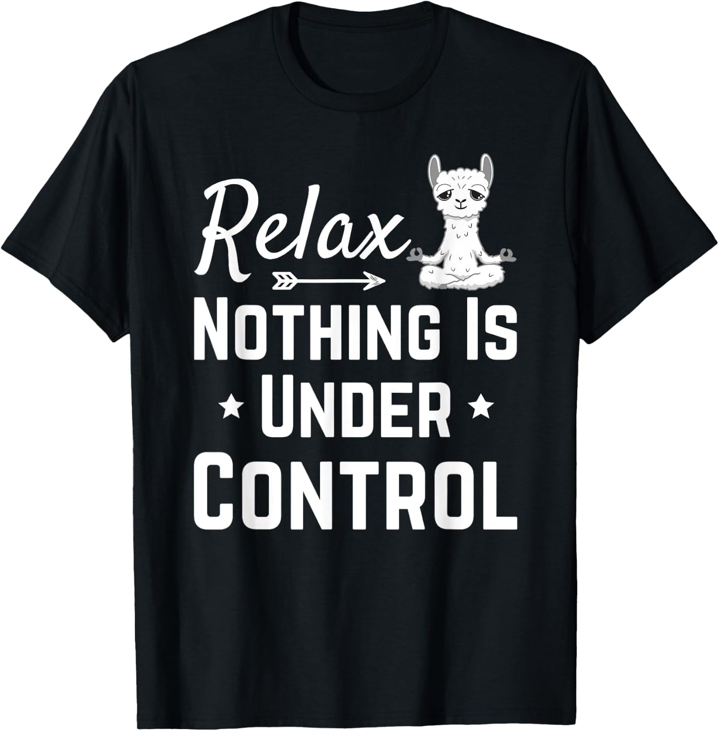 Funny Mindfulness Yoga Zen Meditation Saying Llama Monk Yoga T-Shirt - T-Shirt | Black