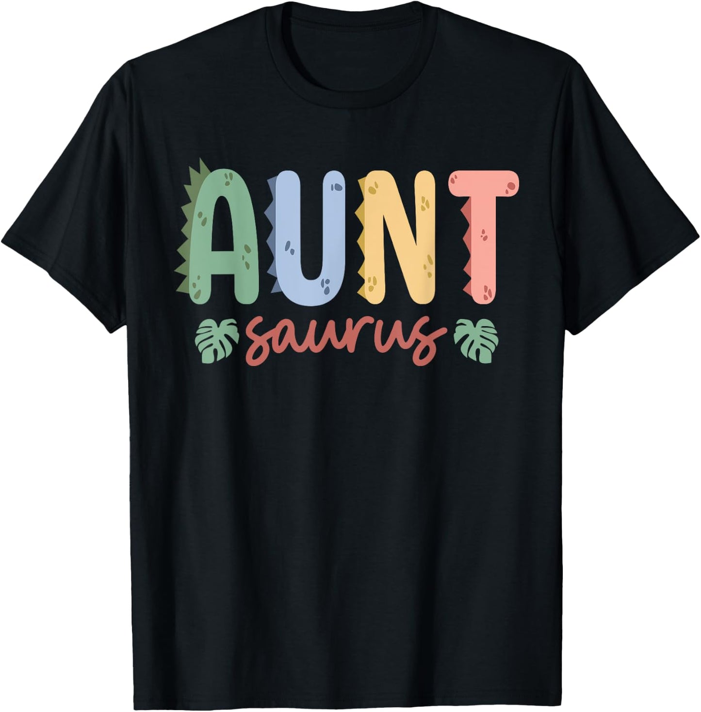 Aunt Saurus Dad Dinosaur Birthday Family Matching T-Shirt - T-Shirt | Black