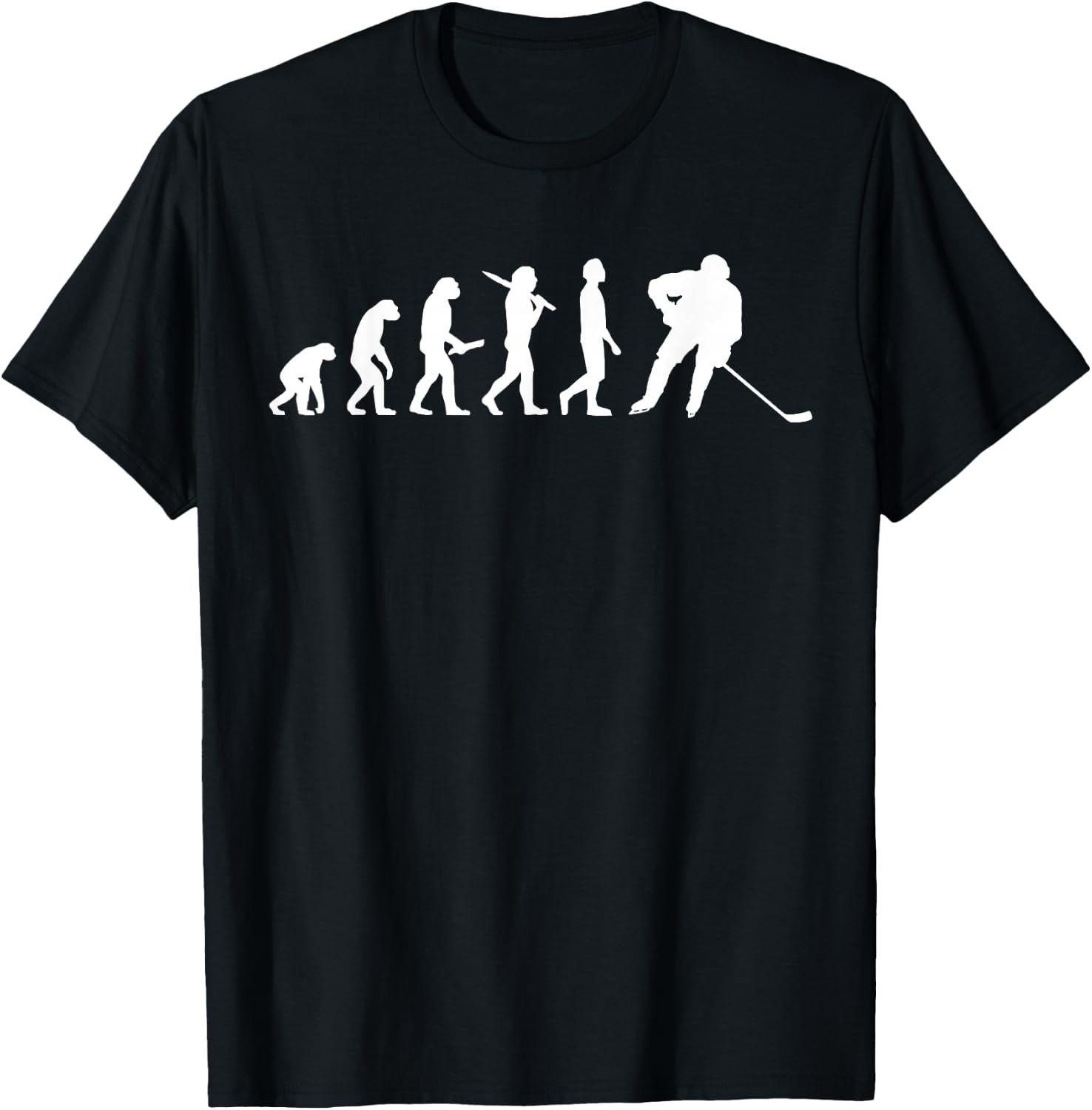 Ice Hockey Evolution Gift Ice Hockey Players T-Shirt - T-Shirt | Black
