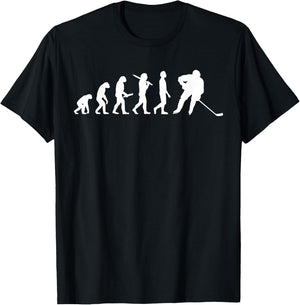 Ice Hockey Evolution Gift Ice Hockey Players T-Shirt - T-Shirt | Black