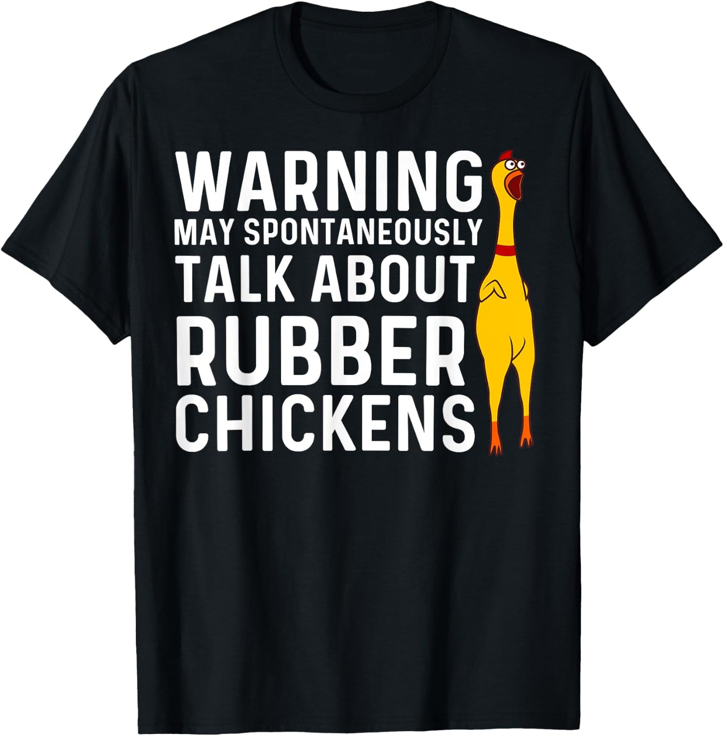 Funny Rubber Chicken Gift Men Women Rubber Chicken Costume T-Shirt - T-Shirt | Black