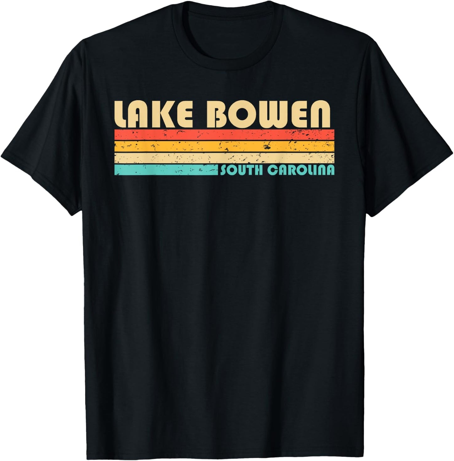LAKE BOWEN SOUTH CAROLINA Funny Fishing Camping Summer Women Girls Kids T-Shirt - T-Shirt | Black