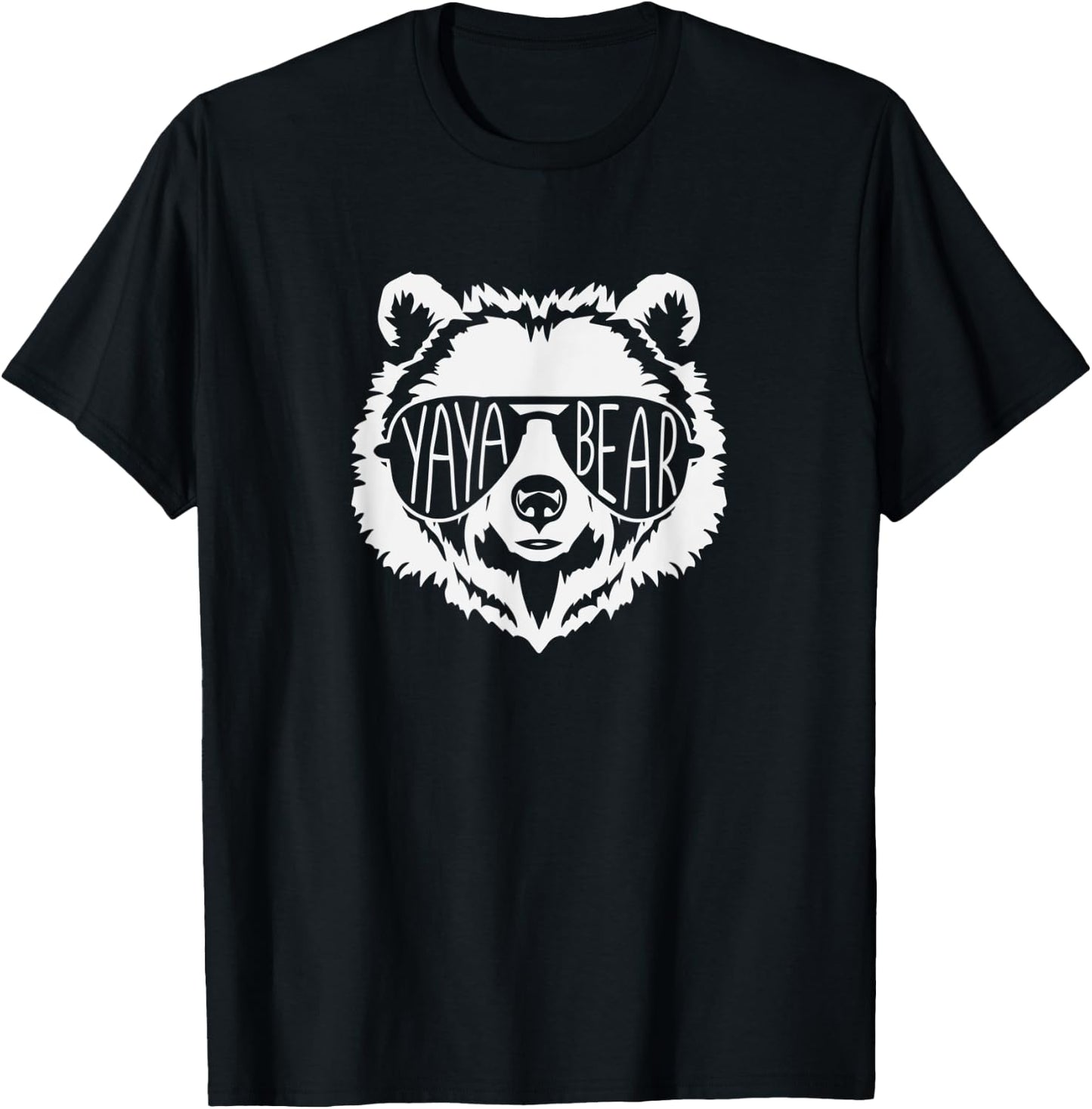 yaya Bear Face with Sunglasses T-Shirt - T-Shirt | Black